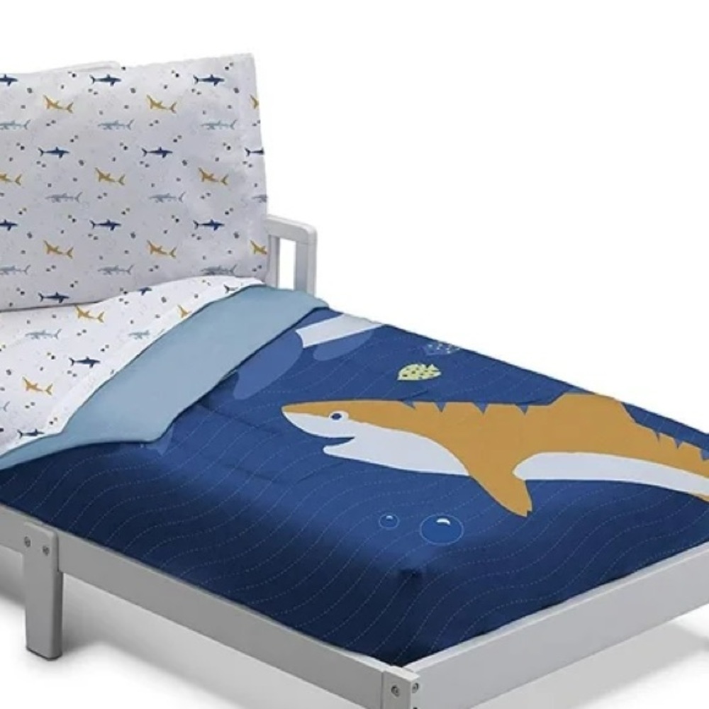 Delta Blue Shark Children 4-Piece Boys Toddler Bedding Set Collection